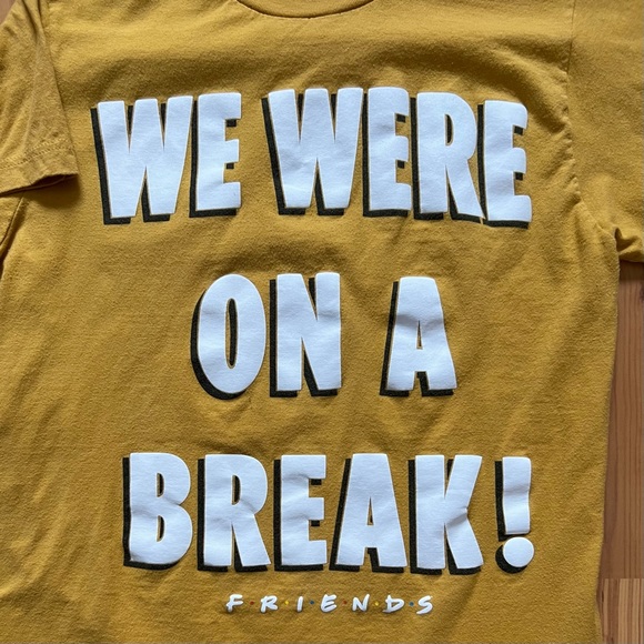 Friends "We were on a Break" Yellow Graphic Tee Size Small Good Condition - Picture 2 of 6